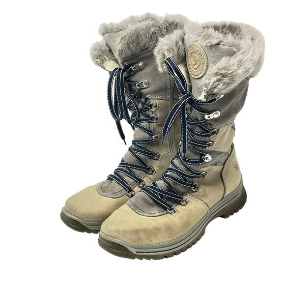 Womens Santana Canada Waterproof Leather Faux Furlines Boots sz. 8 - Picture 1 of 13